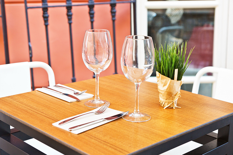 Liquor served on a restaurant’s patio