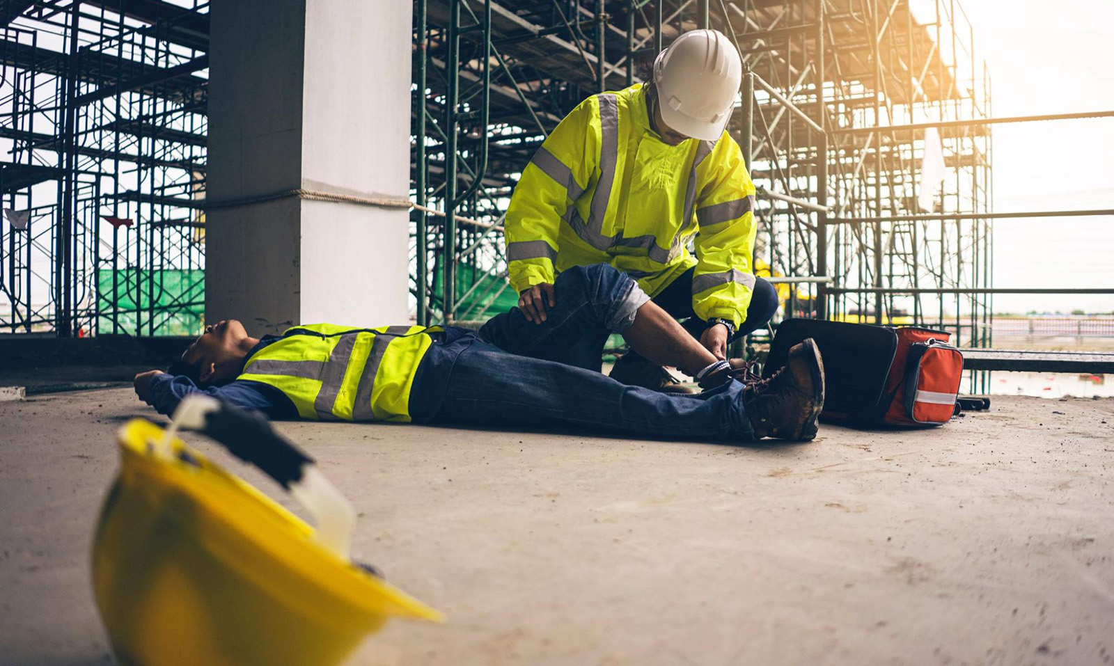 An injured construction worker, which is an example of a construction liability