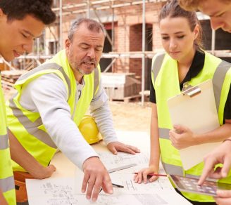 Contractors working on a project
