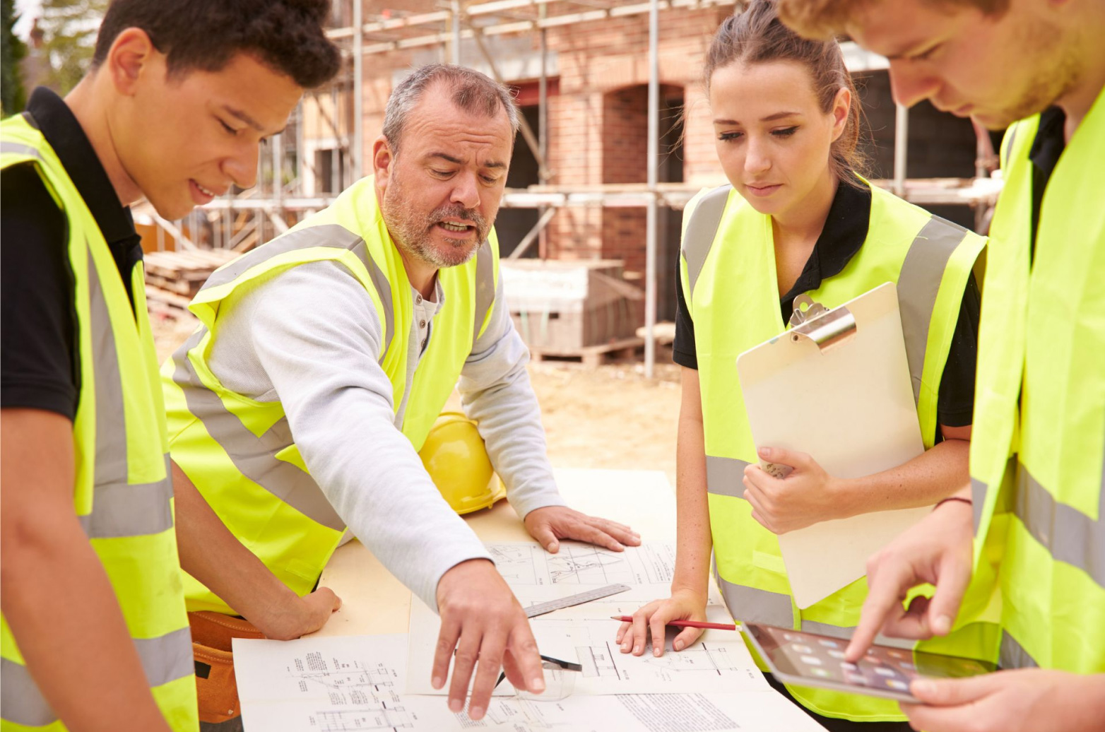 Contractors working on a project