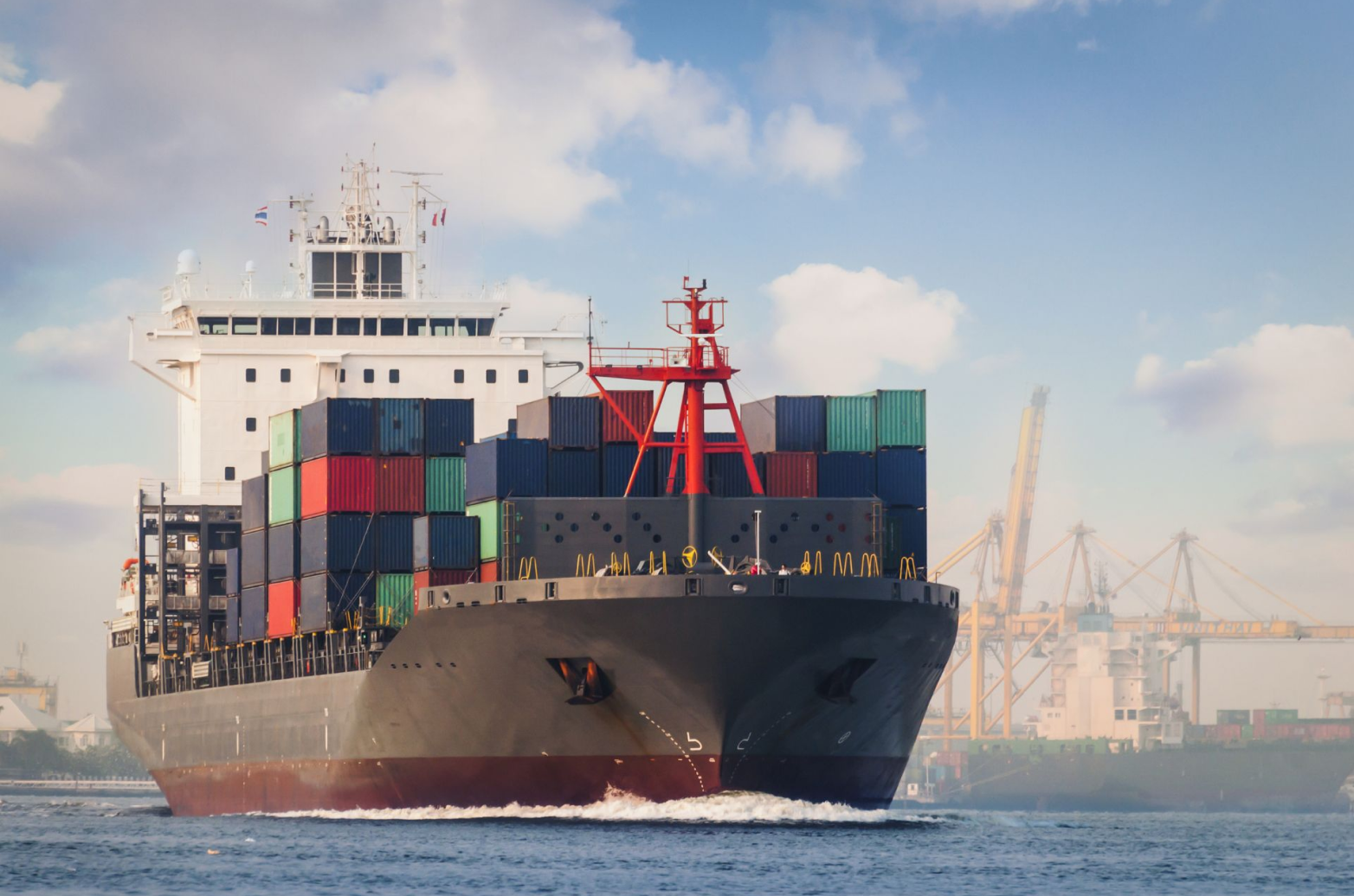 A cargo ship on a voyage
