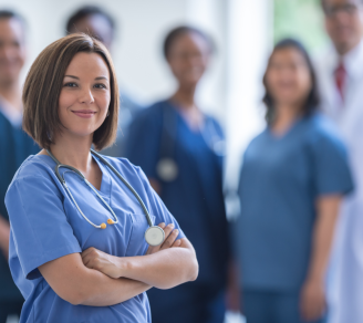 A confident healthcare professional.