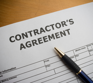 An empty contract labelled “contractor’s agreement”
