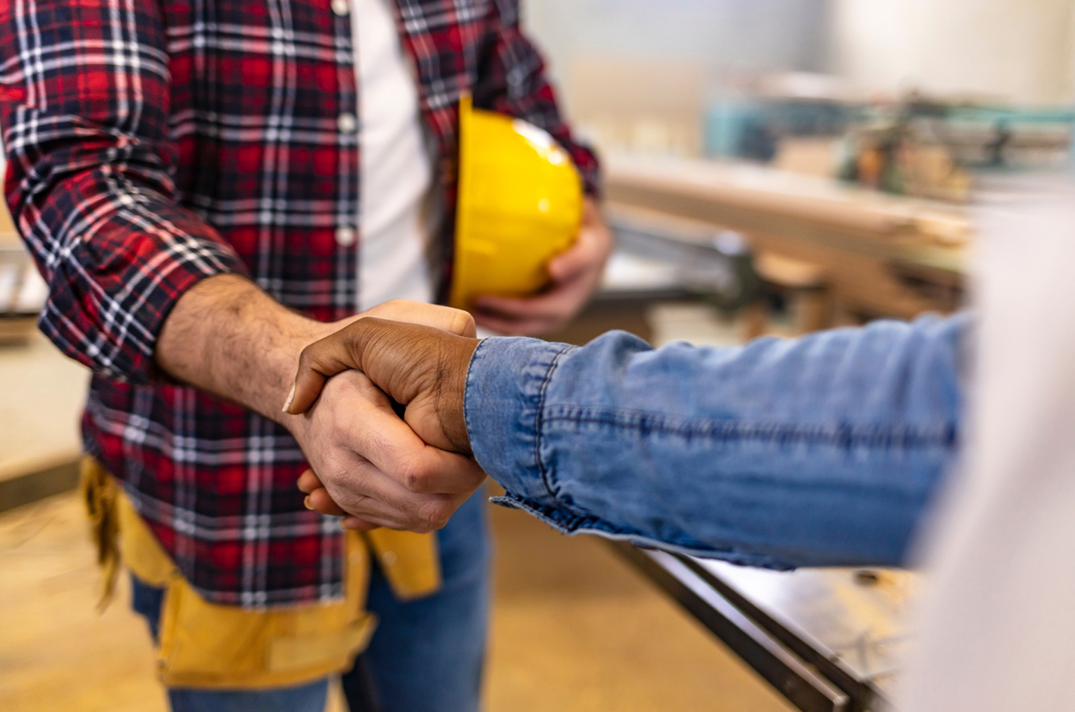 Contractors shaking hands
