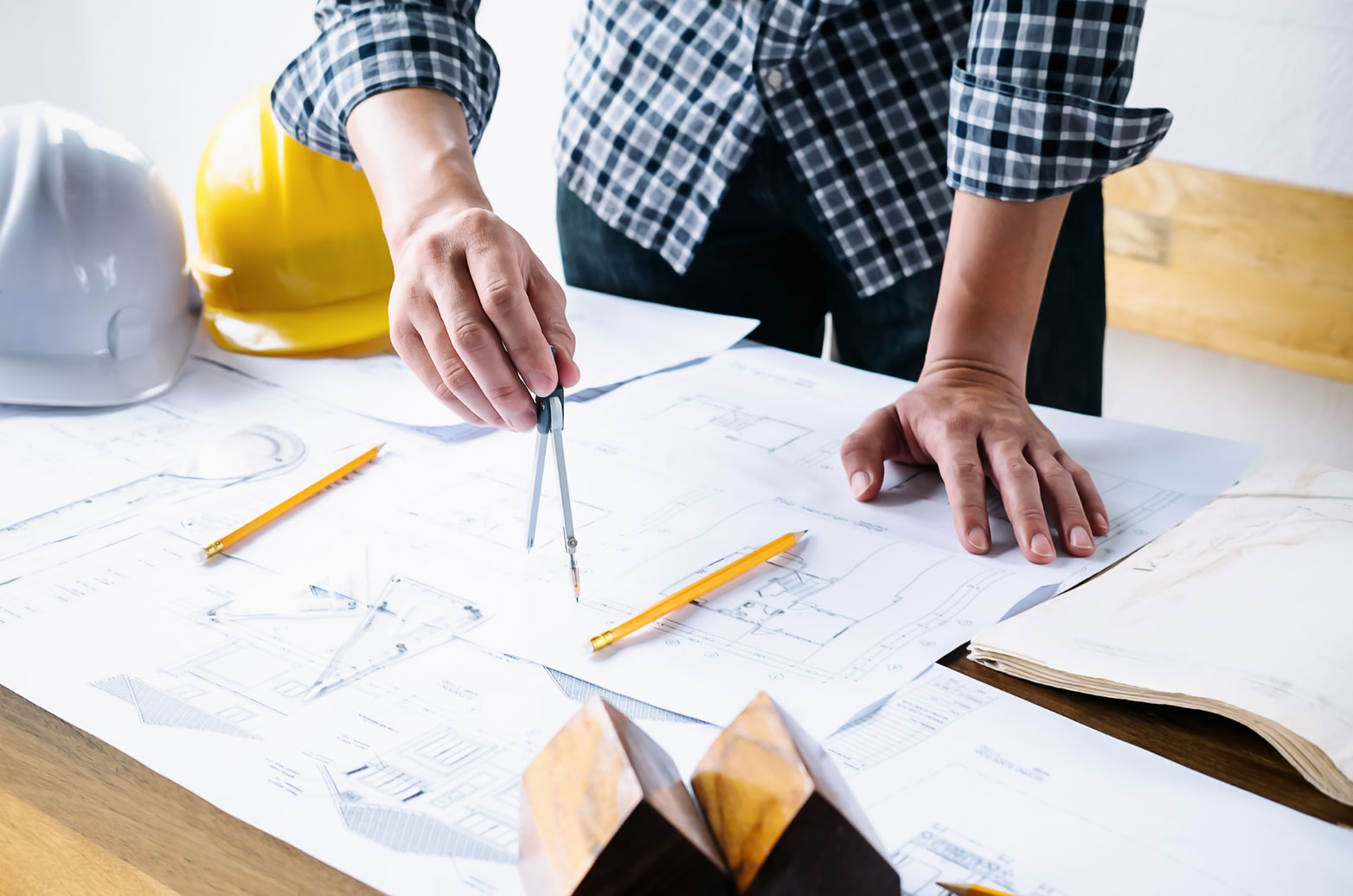 Architect drafting house plans